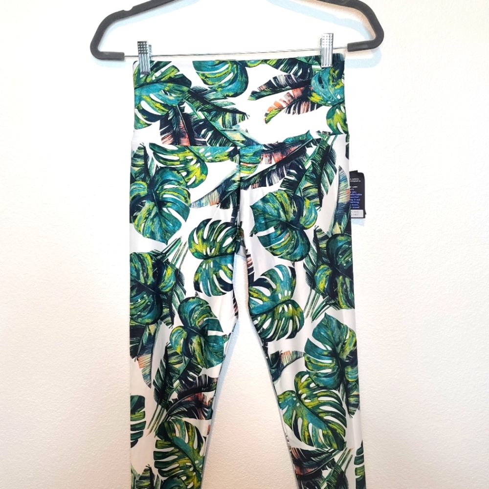 ONZIE Tropical Leaves Print High Basic Midi Leggings - Picture 10 of 12